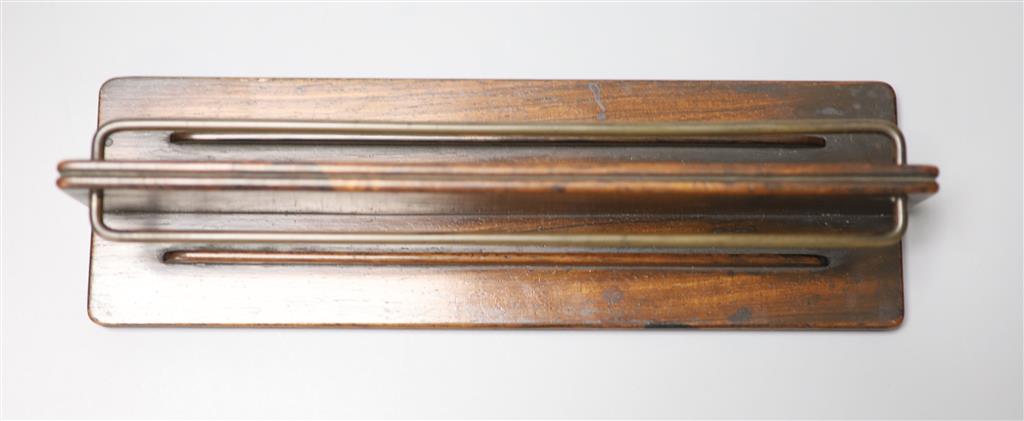 A Regency rosewood letter rack or menu holder, length 25cm